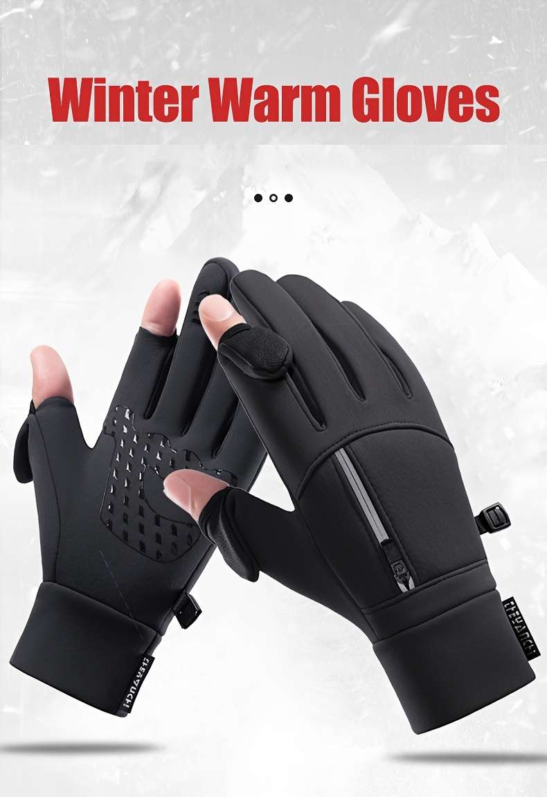 1 Pair Black Size L Outdoor Sports Gloves