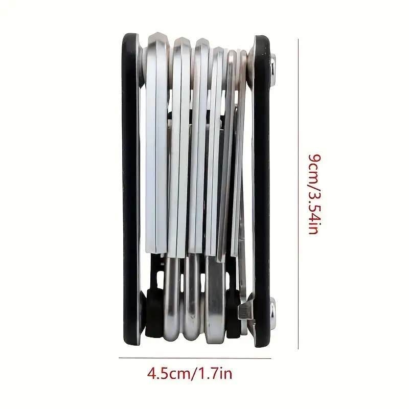 1pc 16in1 Stainless Steel Bike Multitool Portable Multi-Purpose Hex Wrench Pocket-Sized Adjustable B