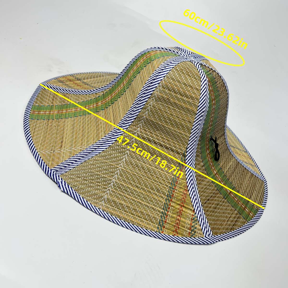 1pc Casual Style Polyester Straw Hat Lightweight Foldable Sun Hat with Large Brim Non-Stretch Pla