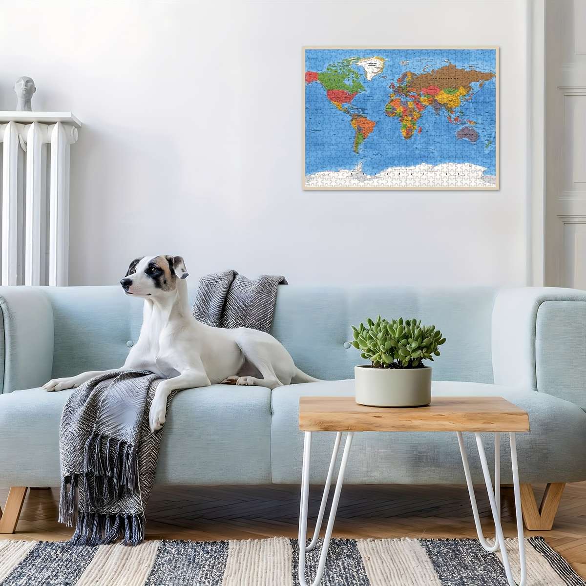 1000pcs World Map Jigsaw Puzzle Wooden Brain-Teasing Activity for Adults Families