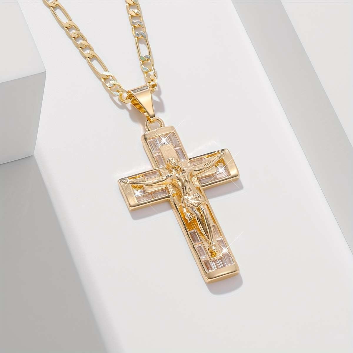 1 Piece Golden Yellow Jesus Theme Pendant