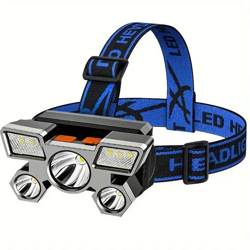 1pc Night Explorer Ultra-Bright Rechargeable Headlamp with 4 Modes USB Powered Adjustable Fit for Ca