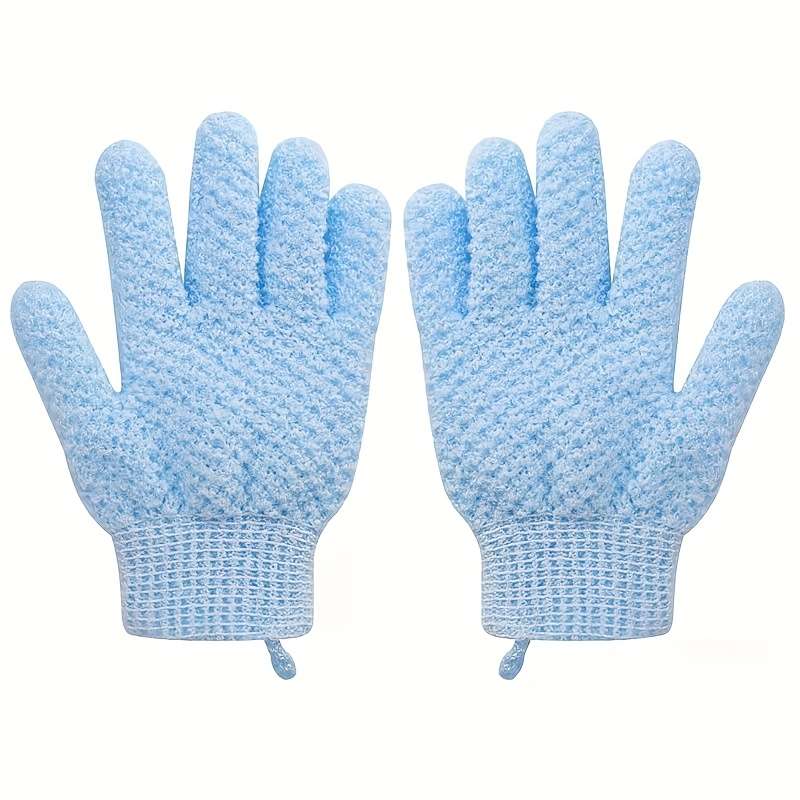 1 Pair Blue Shower Gloves Warm Gloves