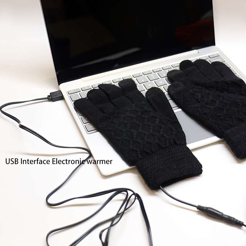 1 Pair Black Grid Warm Gloves
