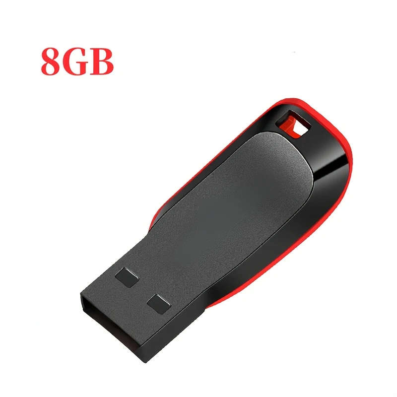 1pc High-Speed USB 2.0 Flash Drive 8GB Memory Stick Red Black for Computers Smart TVs Car Audio