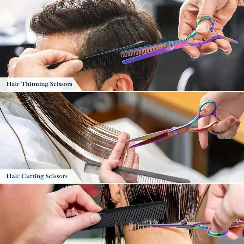 A Professional Hairdressing Set Meticulously Crafted Cutting And Thinning Scissors Stylish Tools