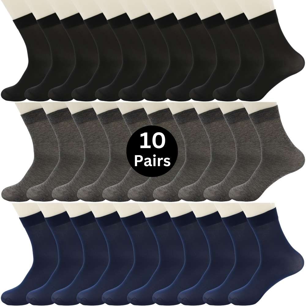 10 Pairs In Dark Blue One Size High Elastic Socks