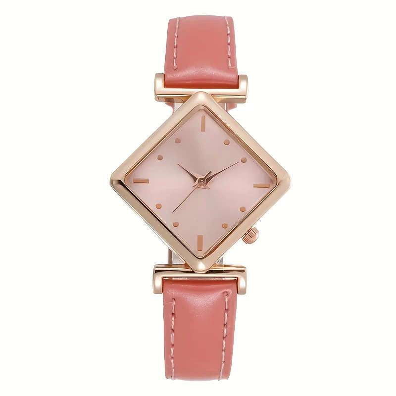 1pc Women's Fashion Personality Belt Square Case Quartz Watch Elegant Women's Watch