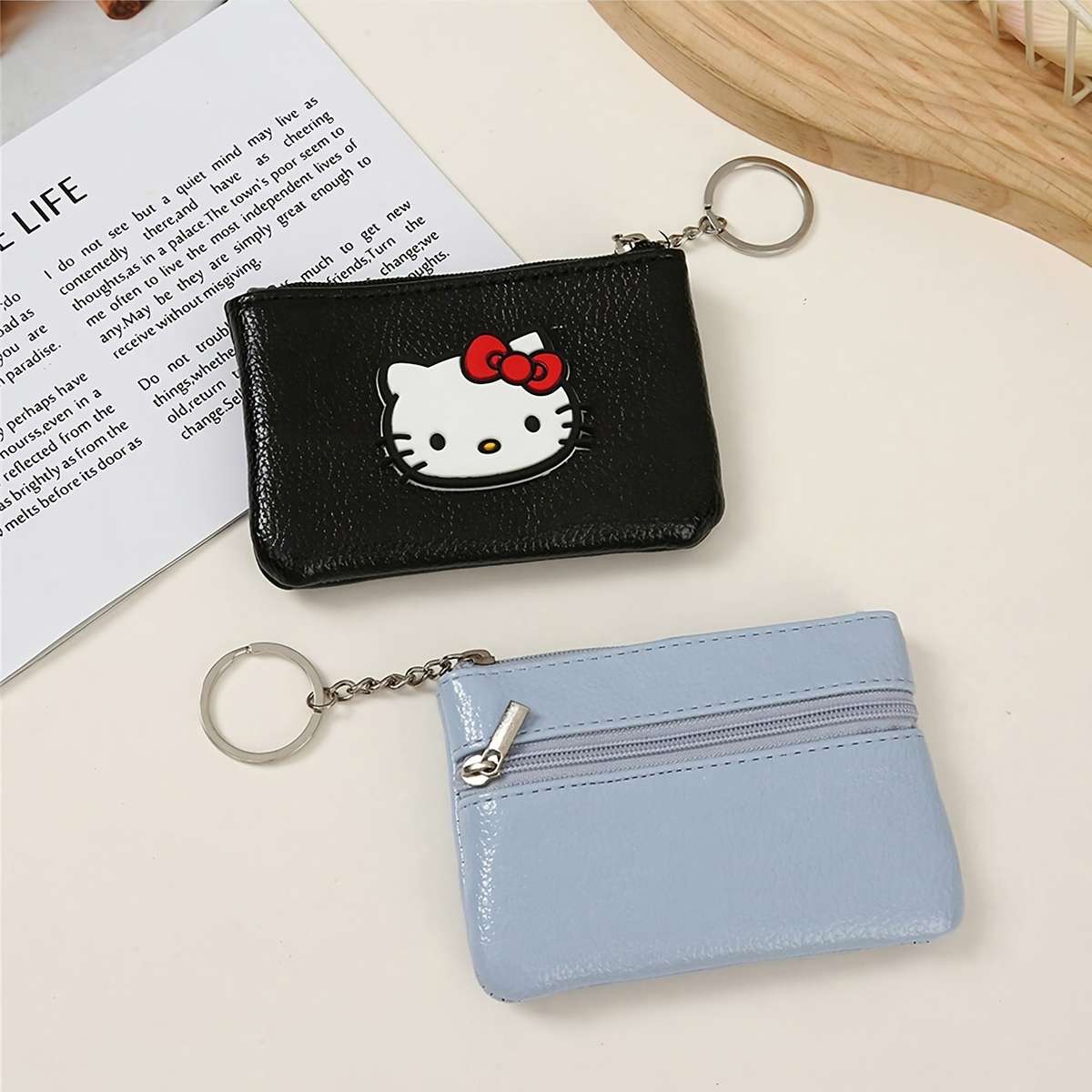 Sanrio Hello Kitty Kuromi Cute Cartoon Coin Purse Compact Zippered Wallet