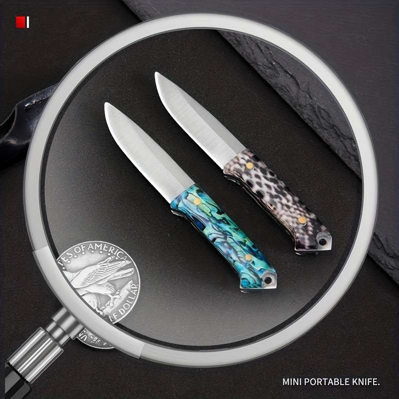 1pc Exquisite Small Straight Knife Pocket Knife Portable Stainless Steel Mini Utility Key