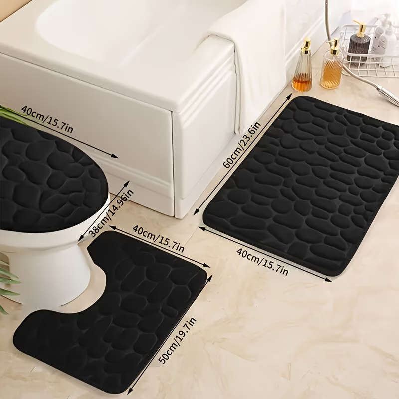 3-Piece Bathroom Mat Set