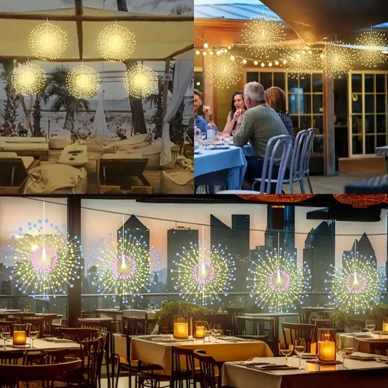 4 Strings Of Led Fireworks Colourful