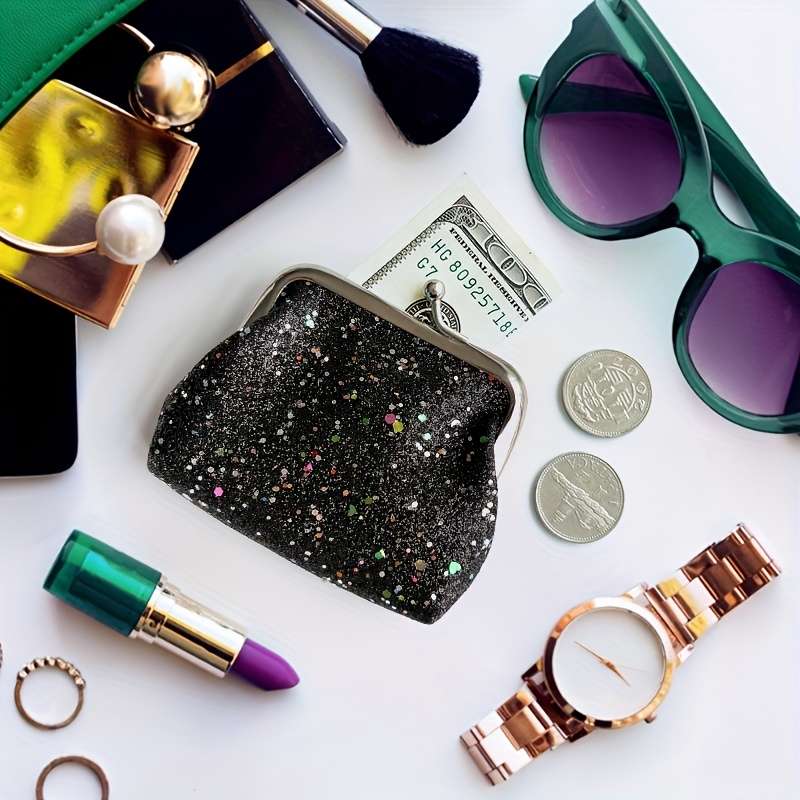 Festive Glitter Mini Pouches 4 Colorful Sparkly Coin Purses With Zipper Closure Perfect For