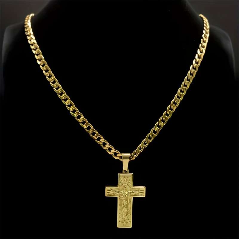 1 Piece Golden Jesus Theme Pendant