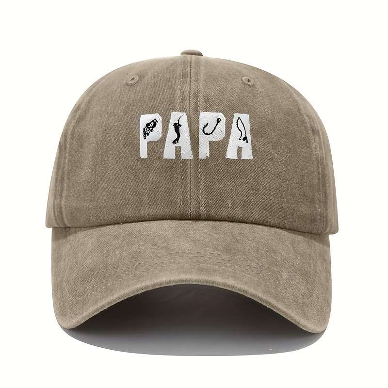 Vintage Lightweight Washed Baseball Cap with a Fishing Theme Adjustable And Suitable for Both