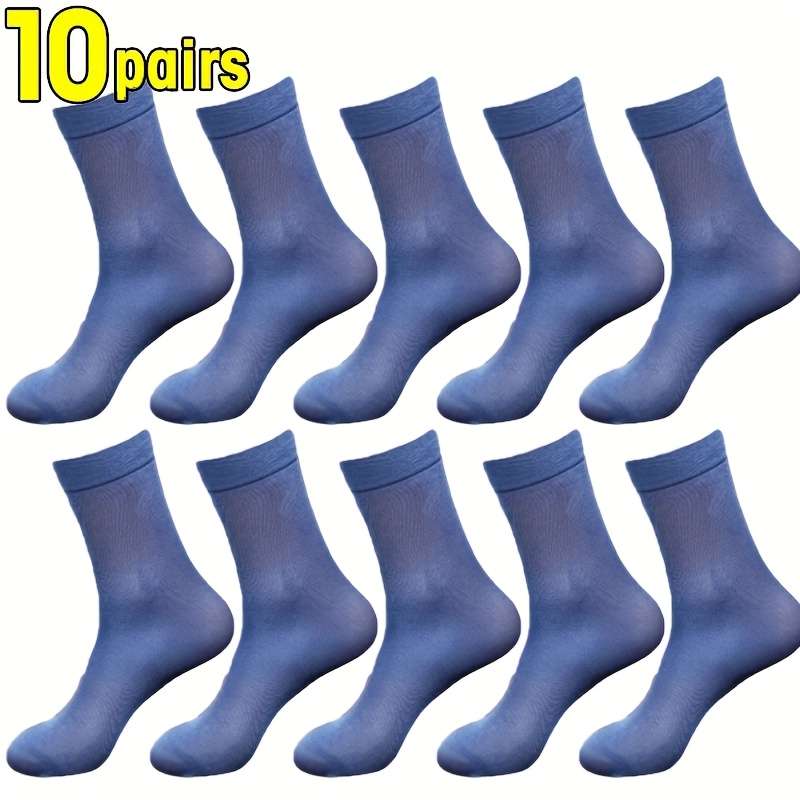 10 Pairs Blue One Size High Elastic Socks