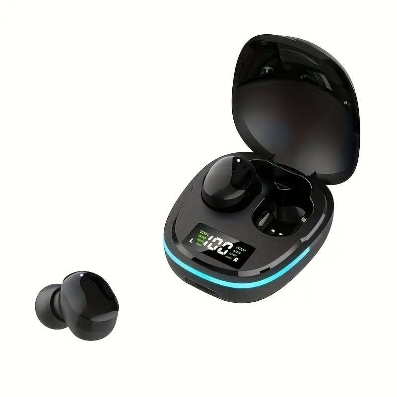 Sleek Wireless Earbuds with LED Display Touch Control USB Charging Case Ideal for Sports Gaming