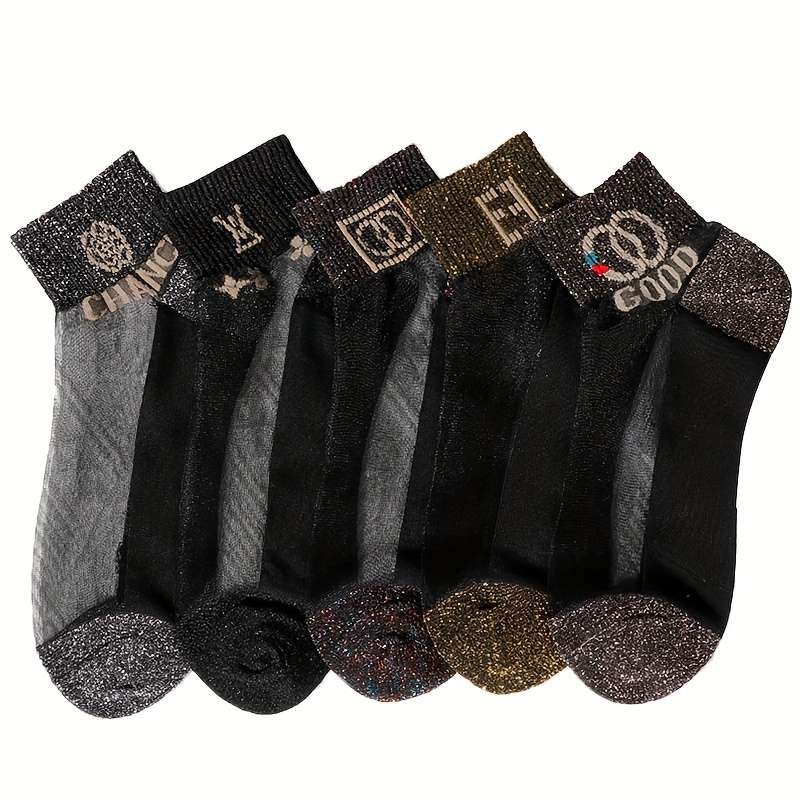 5 Pairs Mix Color One Size High Elastic Socks
