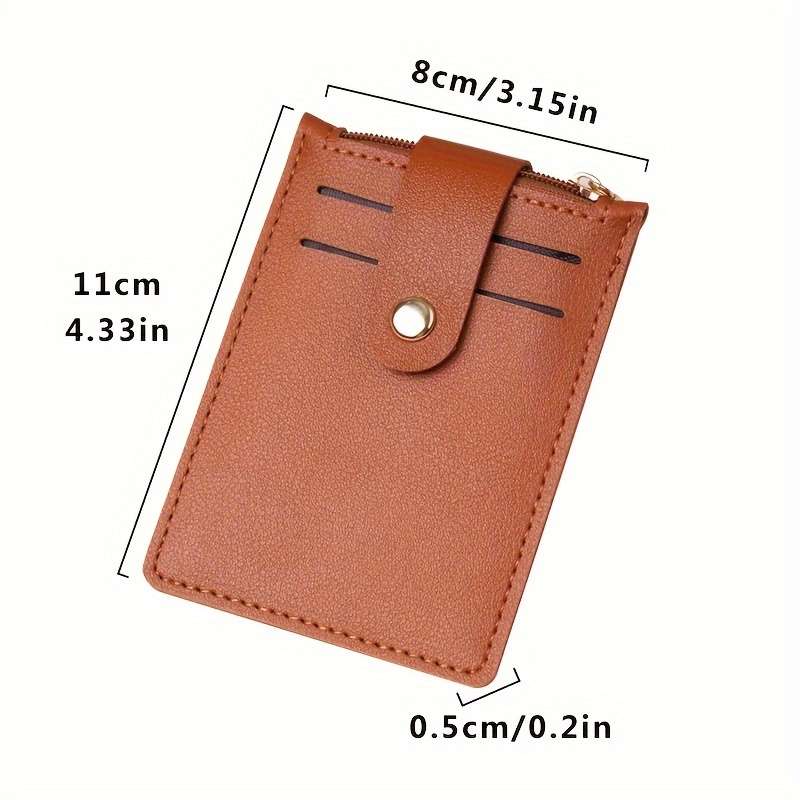 1pc Solid Trendy Card Holder Buckle Vertical Design For Traveling Shopping