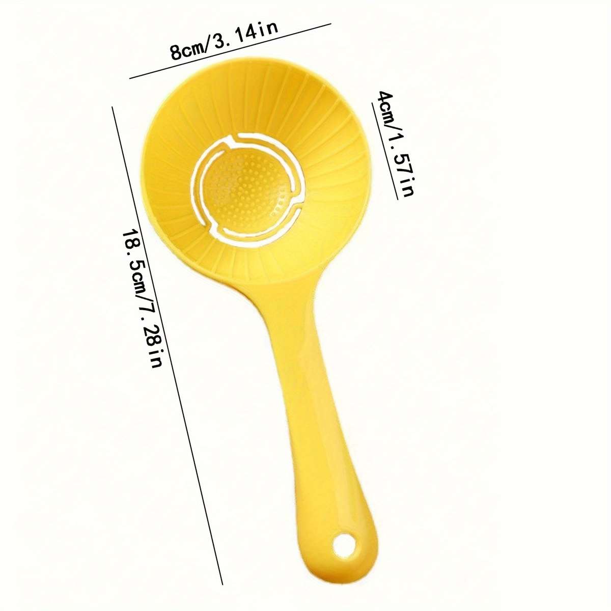 1pc Bright Yellow Half-Circle Shaped Rice Paddle Durable Plastic Kitchen Tool with Ergonomic