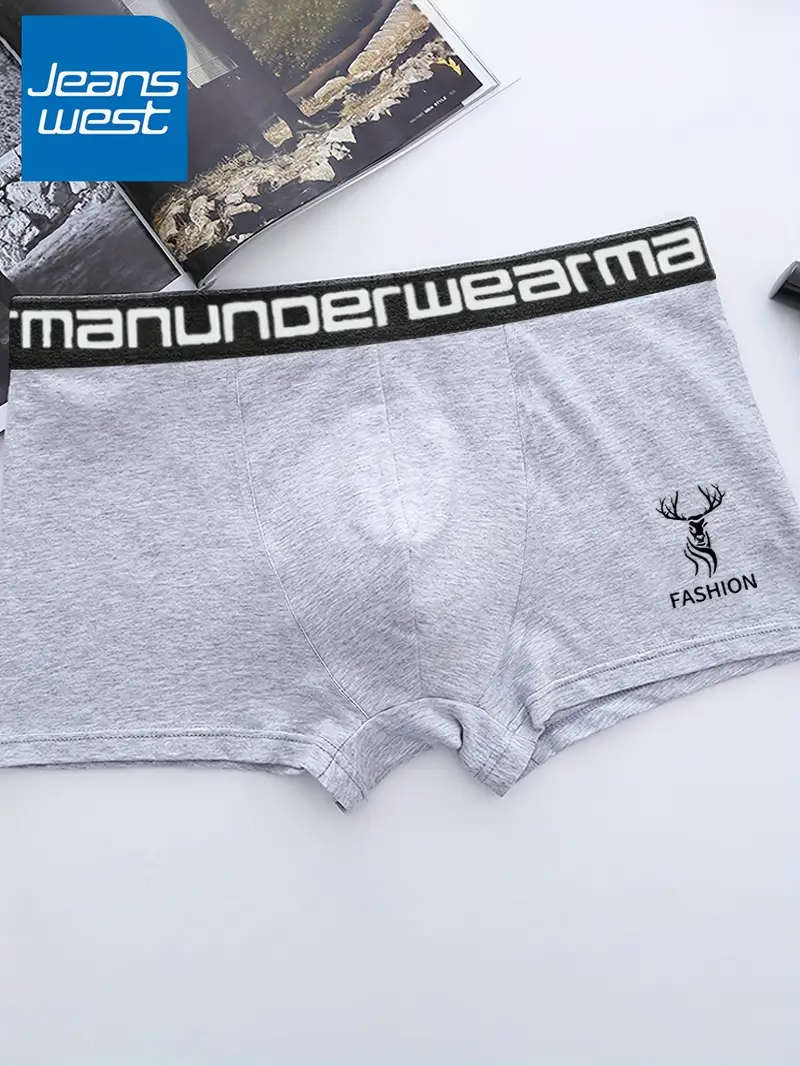 8pcs Size S Men's Cotton Boxer Briefs with Classic Animal Print