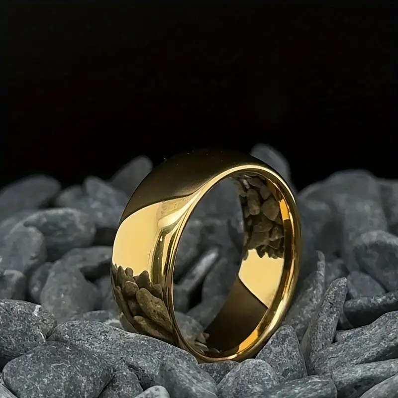 24K Gold Plated Stainless Steel Single Ring
