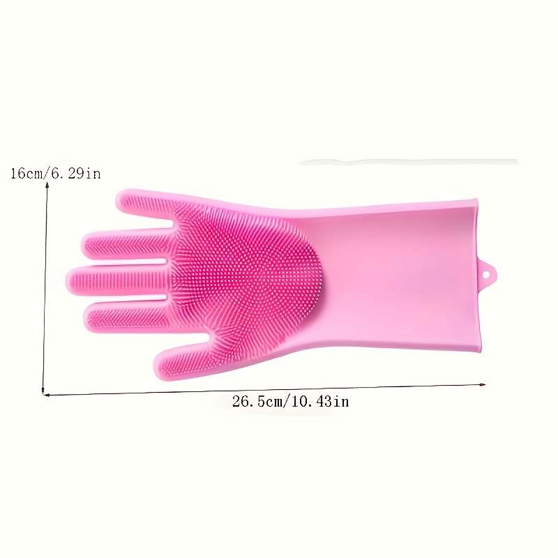 1 Pair Pink Household Cleaning Gloves