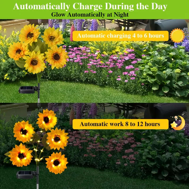 5pcs Solar Sunflower LED Lights