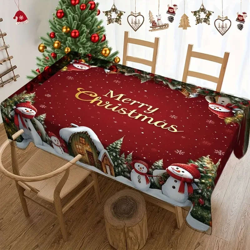 Red And White Christmas Tablecloth