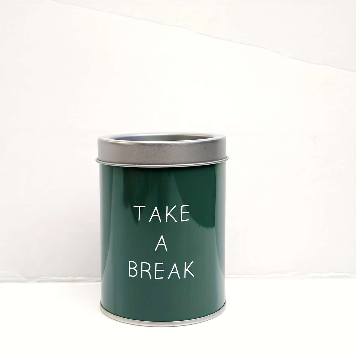 Chic Minimalist Portable Container with Lid "Take a Break Inspire or Relax" Design