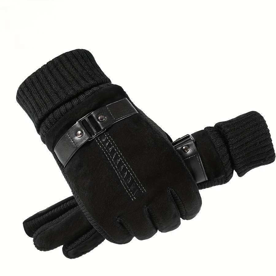 1 Pair Black Warm Gloves