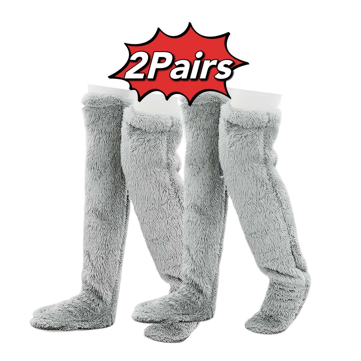 Sock Light Gray 2Pairs One Size