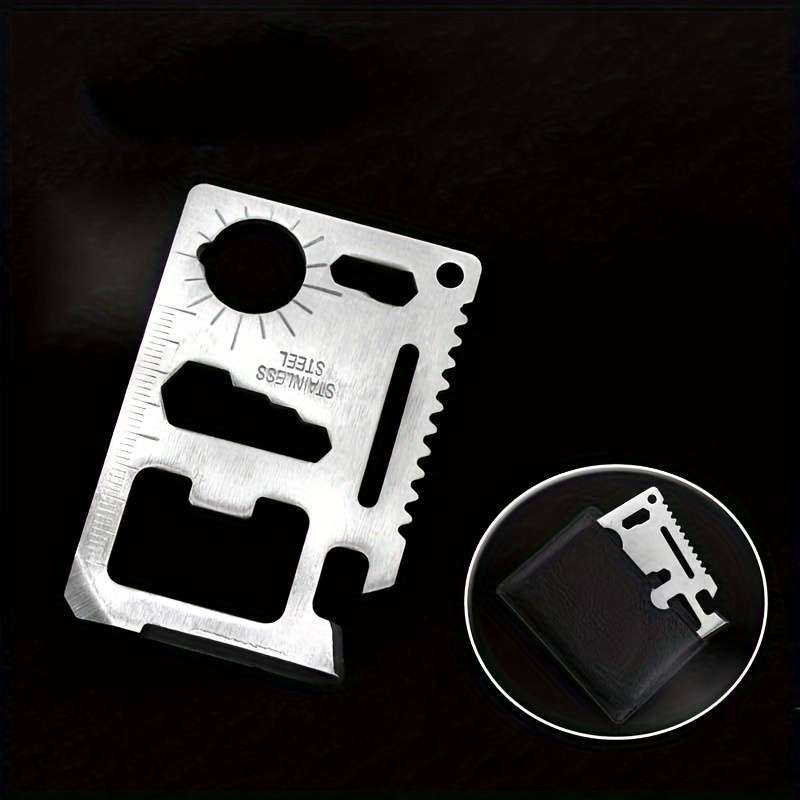 1pc Outdoor Portable Camping Multi-functional Card Stainless Steel Tool Card Knife