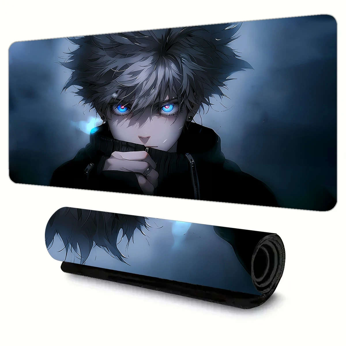 40x90cm Anime-Inspired Non-Slip Rubber Mouse Pad with Cold-Eyed Boy Design