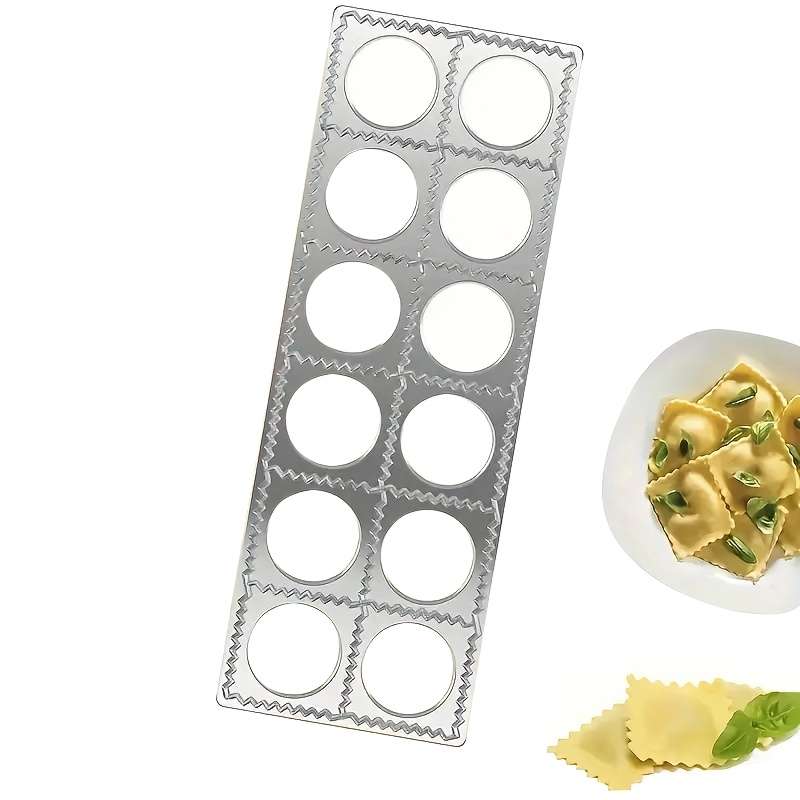 12-Hole Aluminum Ravioli Press Mold Manual Italian Dumpling Maker for Pierogi Wonton and Po