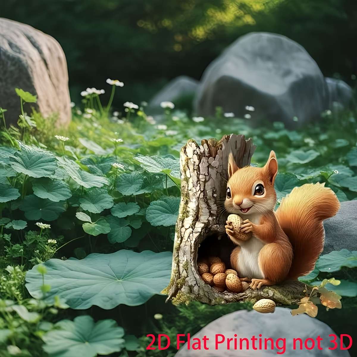 1pc 2D Flat   Cute Squirrel Garden Stake Decoration PET Outdoor Flower Pot and Garden Decorat