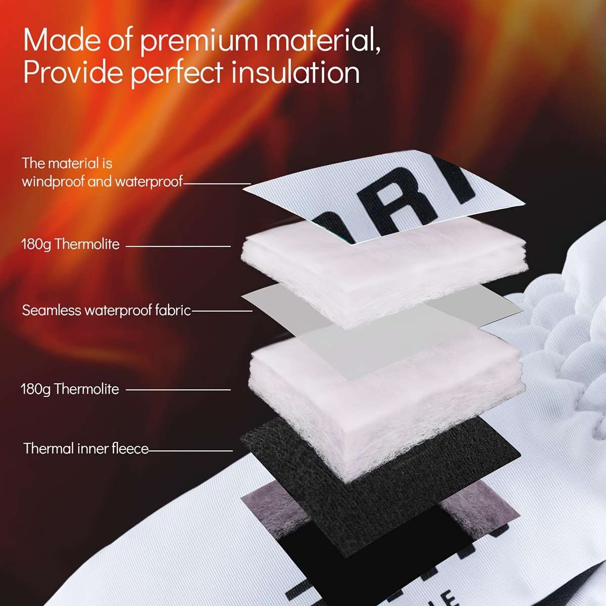 1 Pair Black Size L Warm Gloves