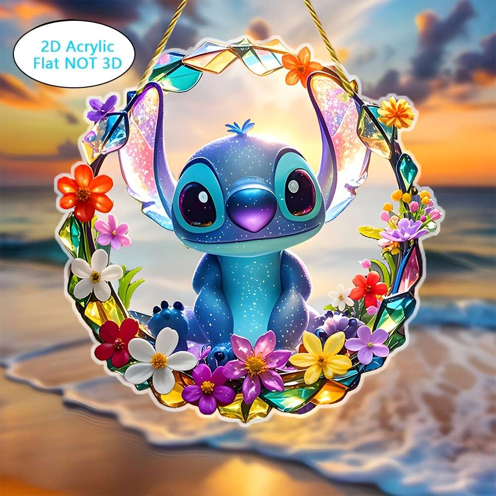 1pc 2D Flat   Decorative signs and plaques  Stitch decorative window art window sun cat