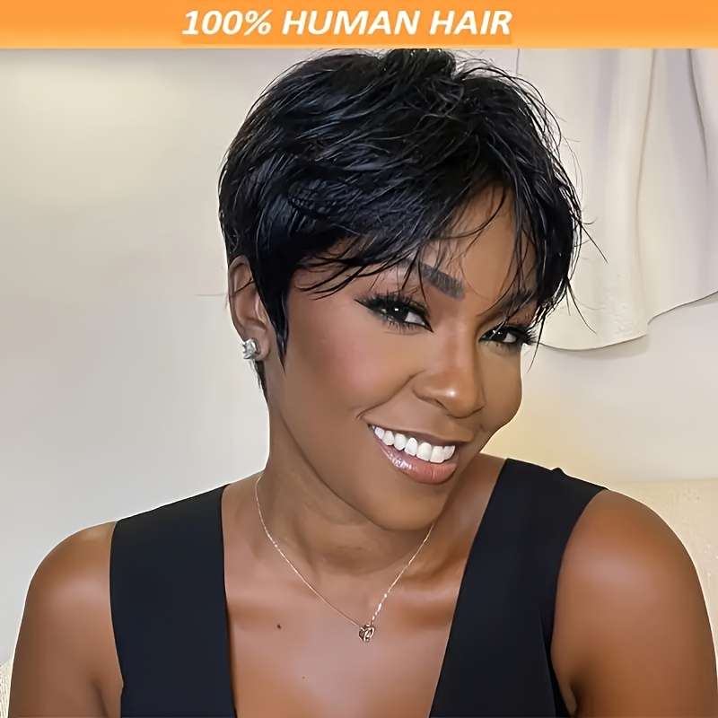 1Pc Black 15.24cm Fashion Design Wig