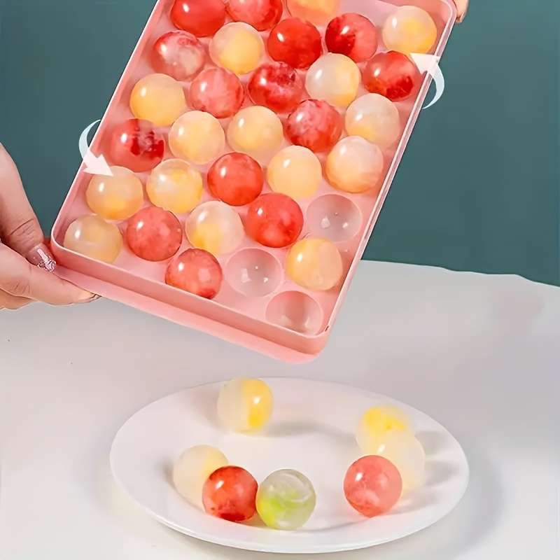 33 Cavity Round Silicone Ice Cube Tray Food Grade