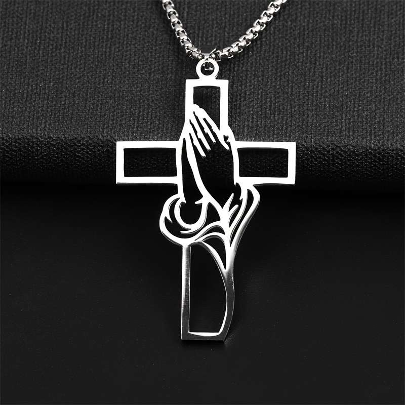 1 Piece Steel Color Jesus Theme Pendant