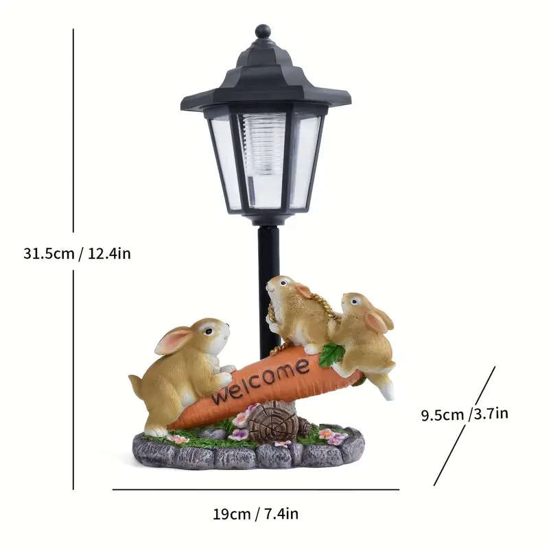 1 x Solar Rabbit and Carrot Garden Light