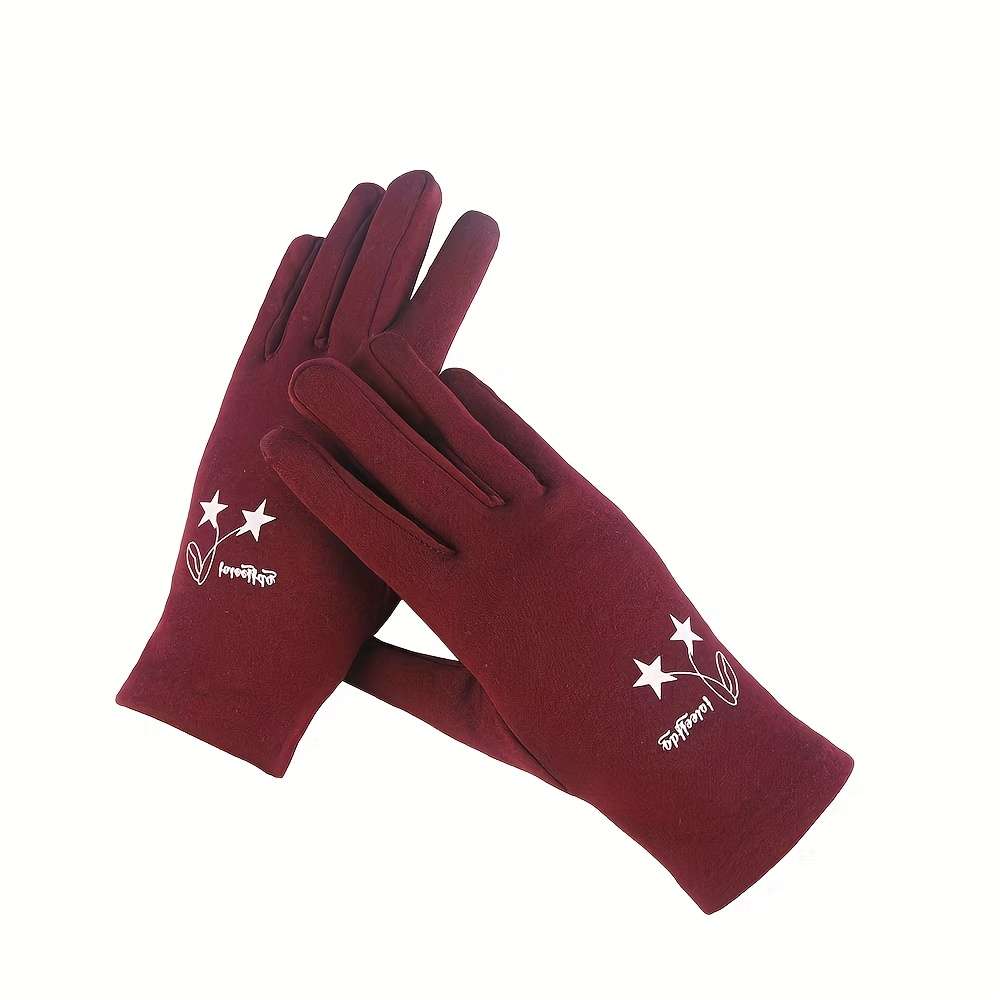 1 Pair Black Warm Gloves