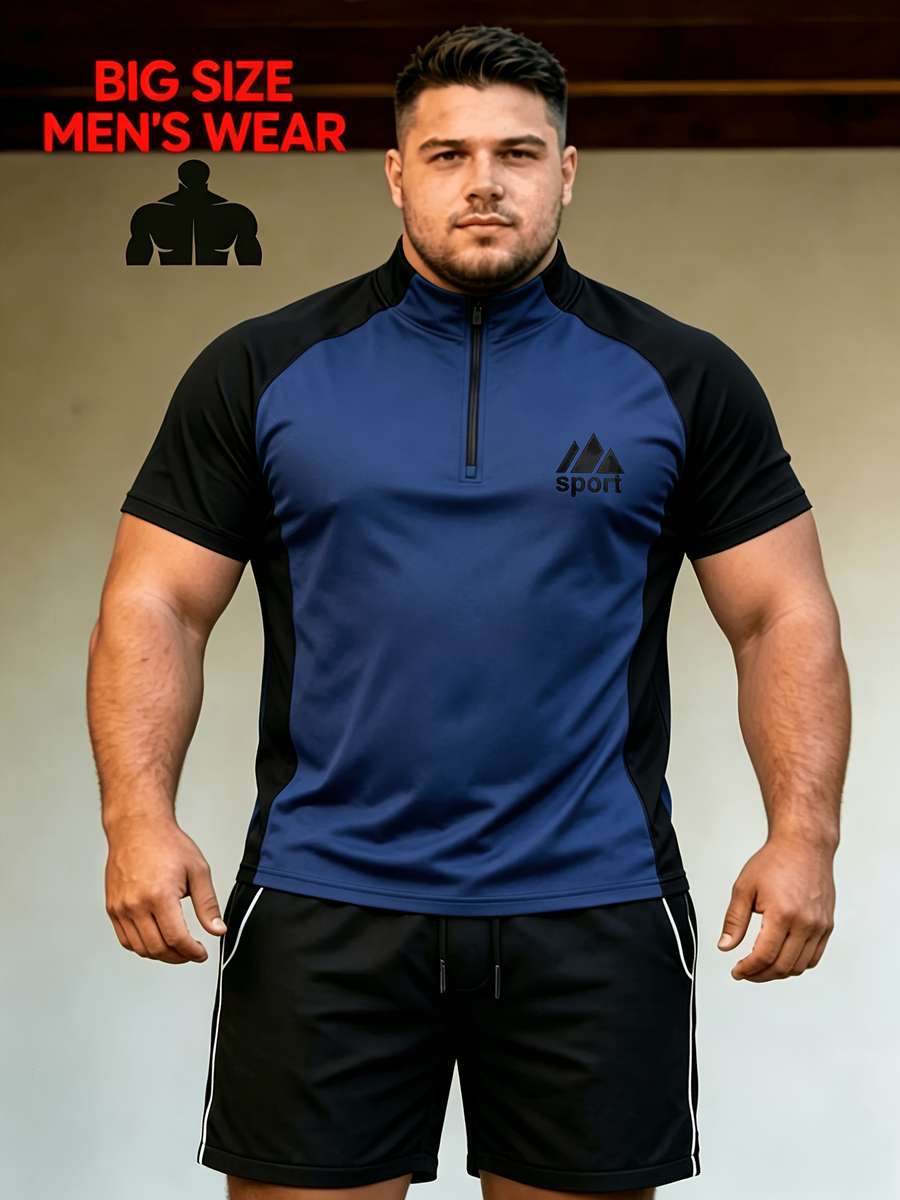 Men S Clothing Color Dark Blue With Black Size 5Xl