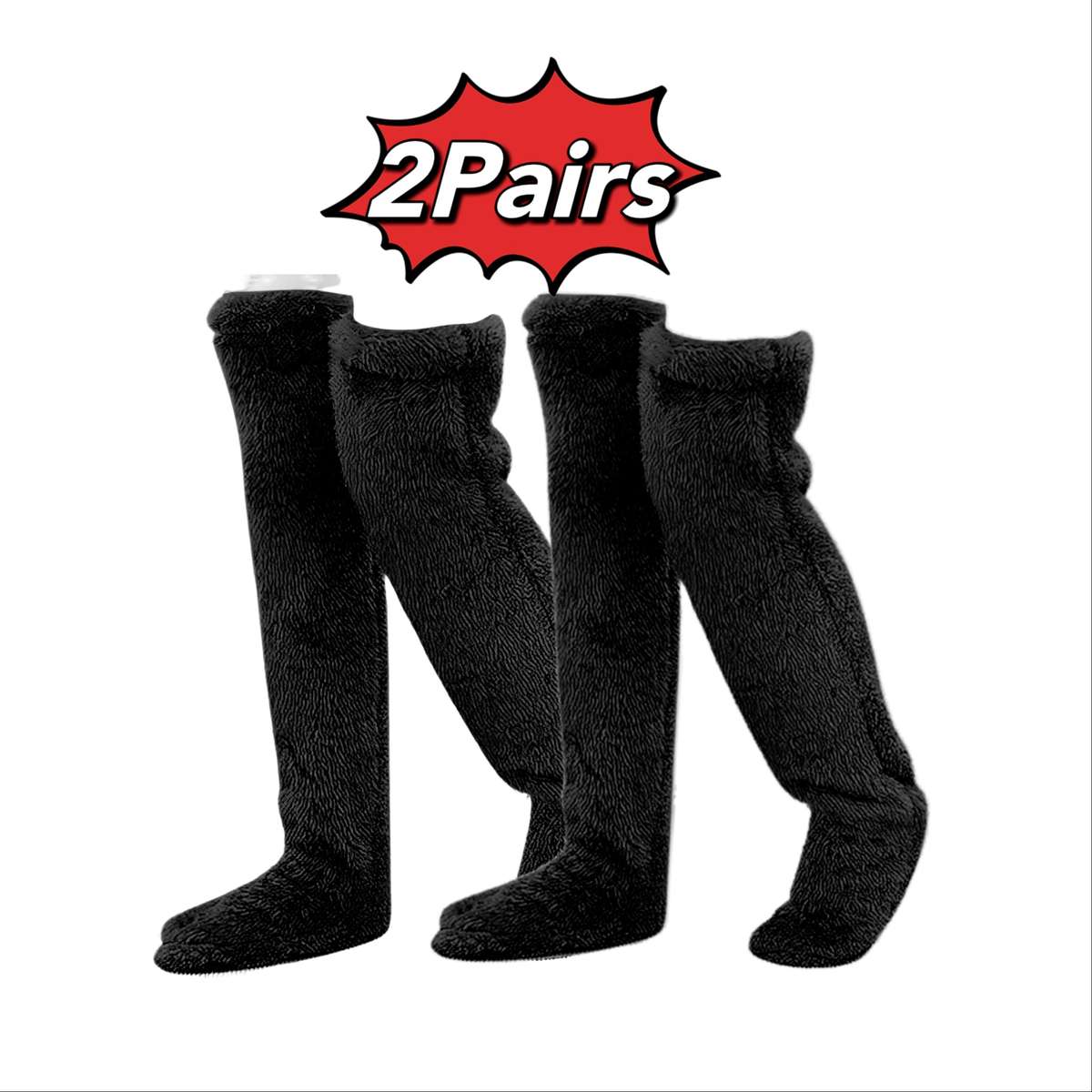 Sock Black 2Pairs One Size
