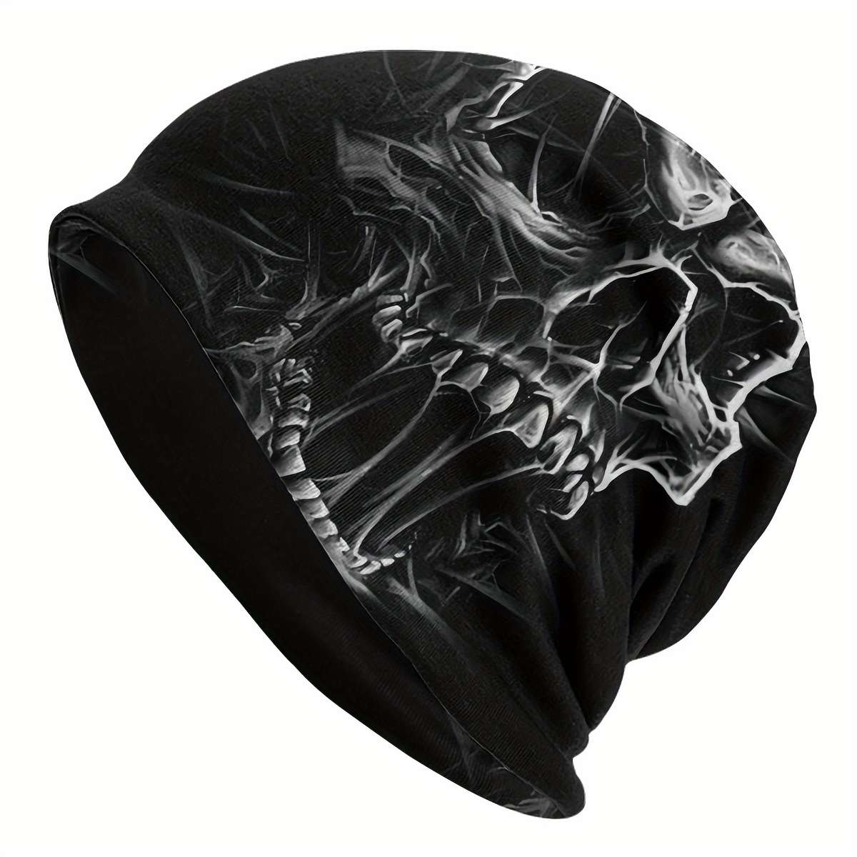Men's Gothic Skull Beanie Lightweight Windproof Polyester Hat