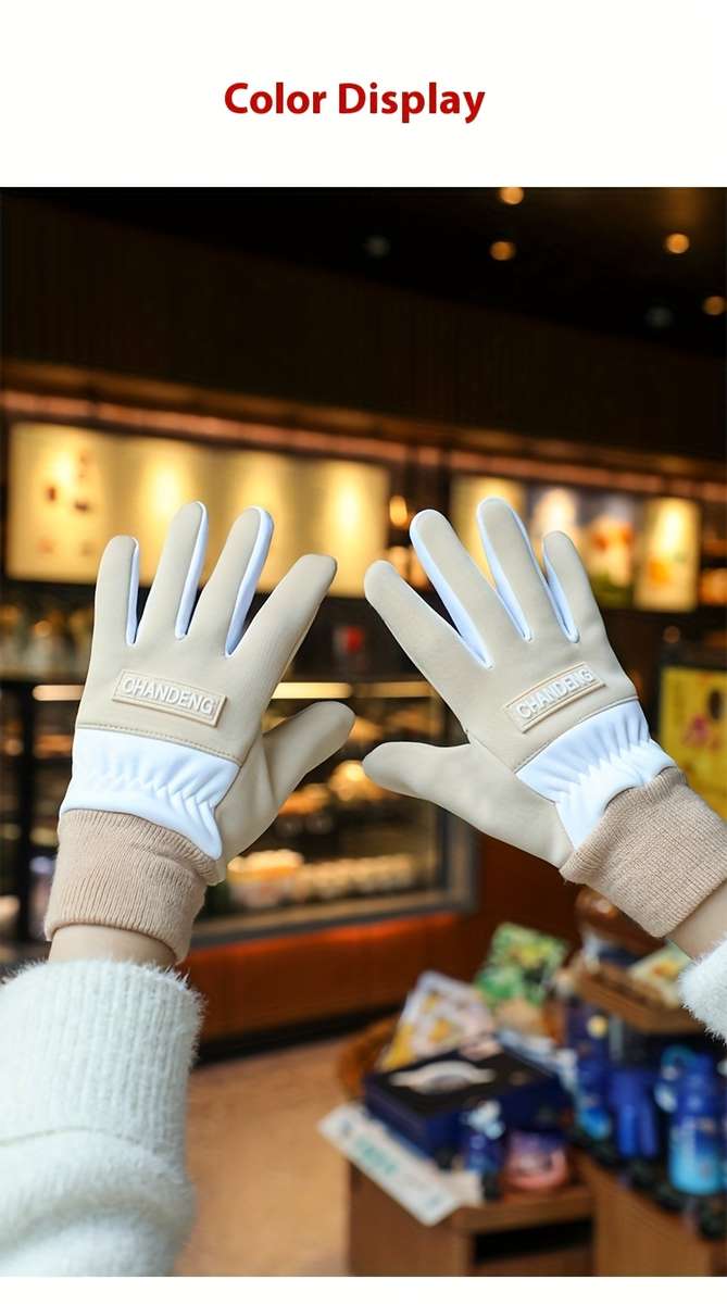 1 Pair Grey One Size Warm Gloves