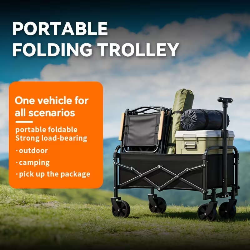 Folding Wagon Stainless Steel Trolley