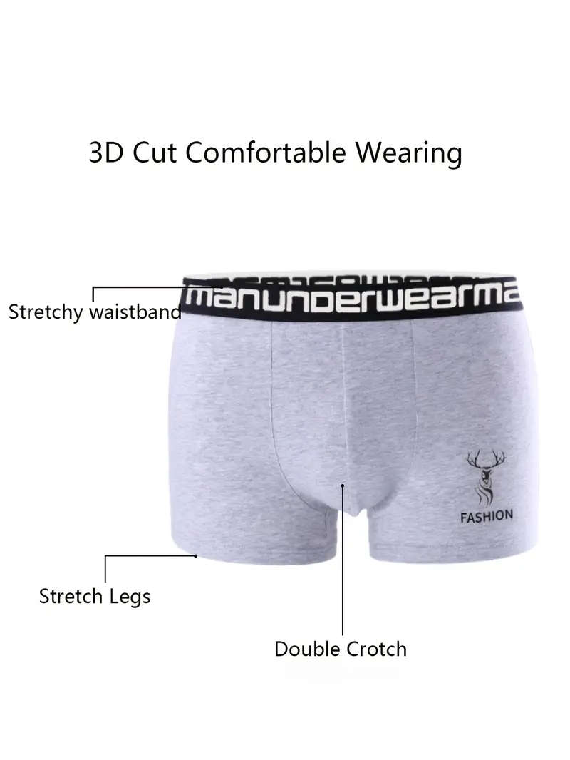 8pcs Size S Men's Cotton Boxer Briefs with Classic Animal Print