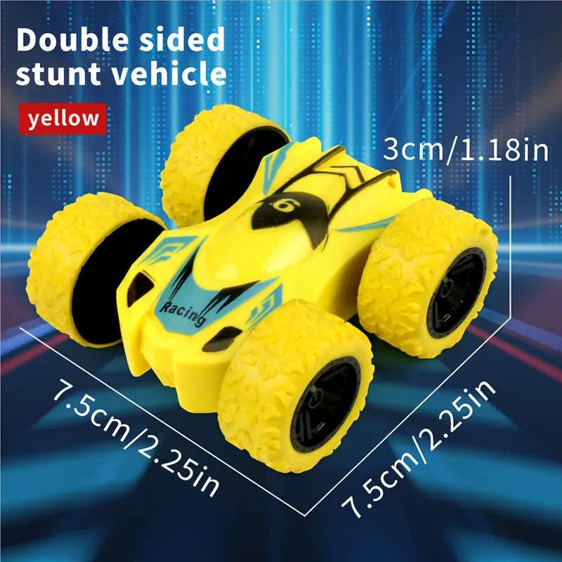 Dual Sided Car, Stunt Off-Road Mini Model, Color: Yellow